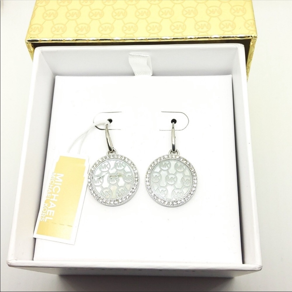 Michael Kors Monogram Drop Earrings